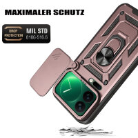 Outdoor Panzer Hülle Xiaomi 17 Pro Handyhülle Kameraschutz Ringhalter in Rosegold