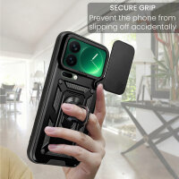 Outdoor Panzer Hülle Xiaomi 17 Pro Handyhülle Kameraschutz Ringhalter in Schwarz