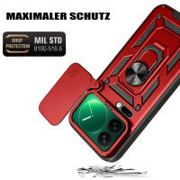 Outdoor Panzer Hülle Xiaomi 17 Pro Max Handyhülle Kameraschutz Ringhalter in Rot