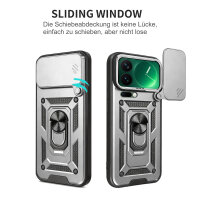 Outdoor Panzer Hülle Xiaomi 17 Pro Max Handyhülle Kameraschutz Ringhalter in Silber