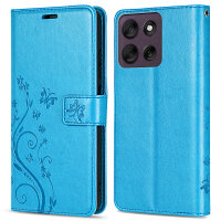 Hülle Motorola Moto G56 Handyhülle mit [Standfunktion][Kartenfächern] in Blau