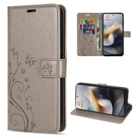 Hülle Motorola Moto G56 Handyhülle mit [Standfunktion][Kartenfächern] in Grau