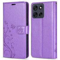 Hülle Motorola Moto G56 Handyhülle mit [Standfunktion][Kartenfächern] in Lila