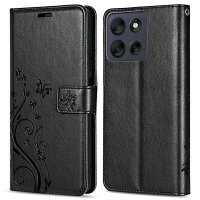 Hülle Motorola Moto G56 Handyhülle mit [Standfunktion][Kartenfächern] in Schwarz