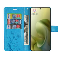 Hülle Motorola Moto G86 Handyhülle mit [Standfunktion][Kartenfächern] in Blau