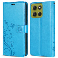 Hülle Motorola Moto G86 Handyhülle mit [Standfunktion][Kartenfächern] in Blau