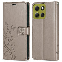 Hülle Motorola Moto G86 Handyhülle mit [Standfunktion][Kartenfächern] in Grau