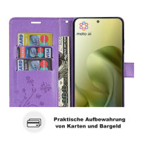 Hülle Motorola Moto G86 Handyhülle mit [Standfunktion][Kartenfächern] in Lila