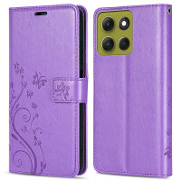 Hülle Motorola Moto G86 Handyhülle mit [Standfunktion][Kartenfächern] in Lila