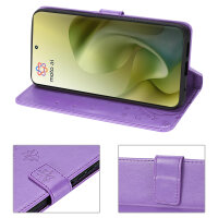 Hülle Motorola Moto G86 Handyhülle mit [Standfunktion][Kartenfächern] in Lila