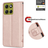 Hülle Motorola Moto G86 Handyhülle mit [Standfunktion][Kartenfächern] in Rosegold