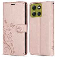 Hülle Motorola Moto G86 Handyhülle mit [Standfunktion][Kartenfächern] in Rosegold