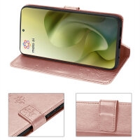 Hülle Motorola Moto G86 Handyhülle mit [Standfunktion][Kartenfächern] in Rosegold