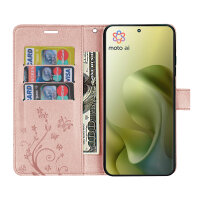 Hülle Motorola Moto G86 Handyhülle mit [Standfunktion][Kartenfächern] in Rosegold