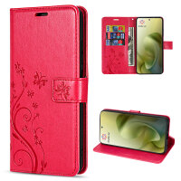 Hülle Motorola Moto G86 Handyhülle mit [Standfunktion][Kartenfächern] in Rot