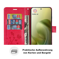 Hülle Motorola Moto G86 Handyhülle mit [Standfunktion][Kartenfächern] in Rot