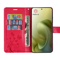 Hülle Motorola Moto G86 Handyhülle mit [Standfunktion][Kartenfächern] in Rot