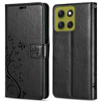 Hülle Motorola Moto G86 Handyhülle mit [Standfunktion][Kartenfächern] in Schwarz