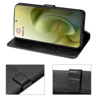 Hülle Motorola Moto G86 Handyhülle mit [Standfunktion][Kartenfächern] in Schwarz