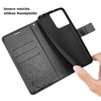 Hülle Motorola Moto G86 Handyhülle mit [Standfunktion][Kartenfächern] in Schwarz