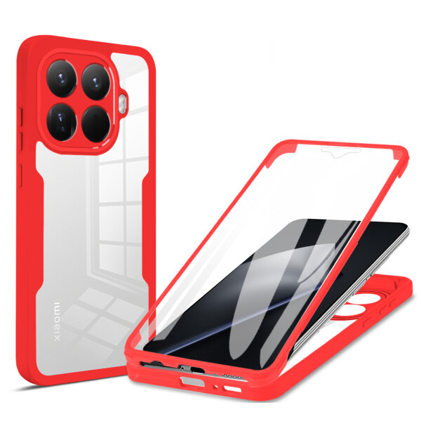 360° Grad Hülle Xiaomi 15T Pro Rundum vollschutz Integriertem Displayschutz in Rot