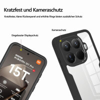 360° Grad Hülle Xiaomi 15T Pro Rundum vollschutz Integriertem Displayschutz in Schwarz
