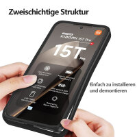 360° Grad Hülle Xiaomi 15T Pro Rundum vollschutz Integriertem Displayschutz in Schwarz