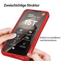 360° Grad Hülle Xiaomi 15T Rundum vollschutz Integriertem Displayschutz in Rot