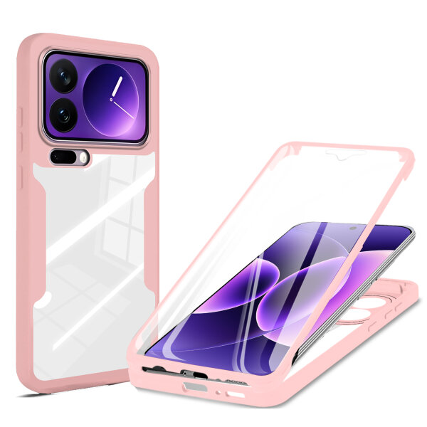 360° Grad Hülle für Xiaomi 17 Pro Rundum vollschutz Integriertem Displayschutz in Rosa