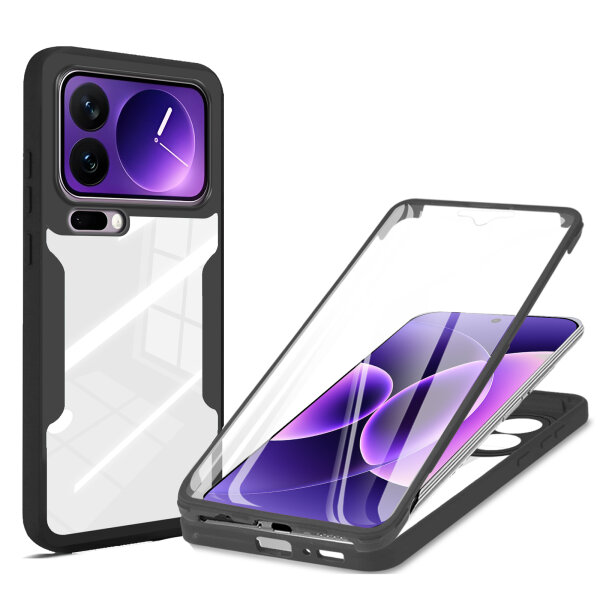 360° Grad Hülle für Xiaomi 17 Pro Max Rundum vollschutz Integriertem Displayschutz in Schwarz