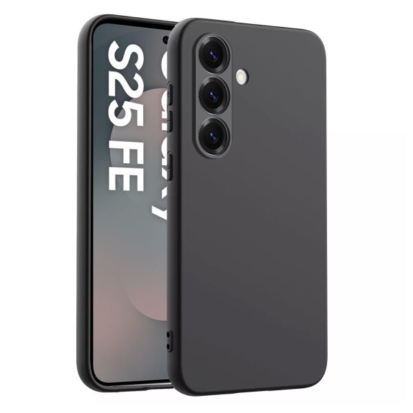 Hülle für Samsung Galaxy S25 FE Handyhülle Back Cover Silikon Case Bumper in Schwarz