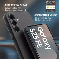 Hülle für Samsung Galaxy S25 FE Handyhülle Back Cover Silikon Case Bumper in Schwarz