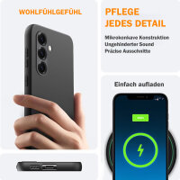 Hülle für Samsung Galaxy S25 FE Handyhülle Back Cover Silikon Case Bumper in Schwarz