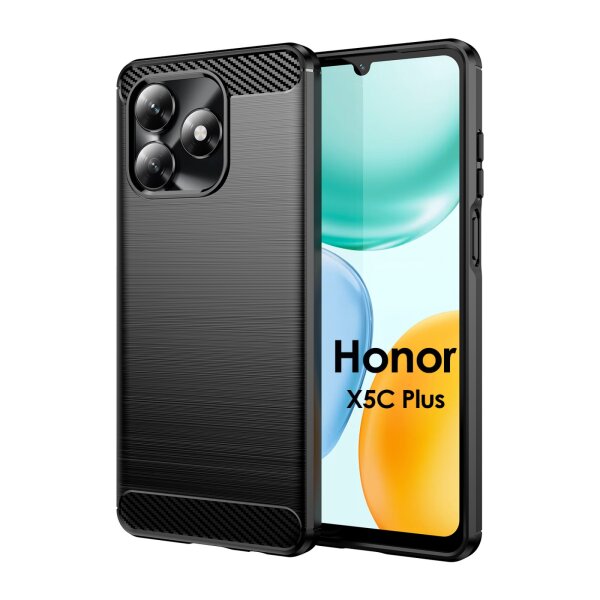 Carbon Hülle für Honer X5C / Honer X5C Plus Handyhülle Backcover TPU Silikon Bumper