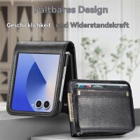 Hülle für Samsung Galaxy Z Flip 7 - Handyhülle Schutzhülle Flip Case Etui TPU Schwarz