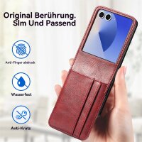 Hülle für Samsung Galaxy Z Flip 7 - Handyhülle Schutzhülle Flip Case Etui TPU Weinrot