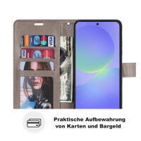 Hülle für Samsung Galaxy A36/ A56 Handy Tasche Case Schutzhülle Schale Etui BF Mandala Grau