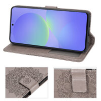 Hülle für Samsung Galaxy A36/ A56 Handy Tasche Case Schutzhülle Schale Etui BF Mandala Grau
