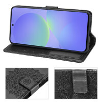 Hülle für Samsung Galaxy A36/ A56 Handy Tasche Case Schutzhülle Schale Etui BF Mandala Schwarz