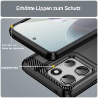 Carbon Hülle für Moto G56 Hülle Handyhülle Outdoor Handy Tasche Bumper Case Back Cover