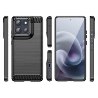 Carbon Hülle für Moto G86 Hülle Handyhülle Outdoor Handy Tasche Bumper Case Back Cover