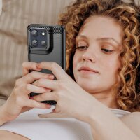 Carbon Hülle für Moto G86 Hülle Handyhülle Outdoor Handy Tasche Bumper Case Back Cover