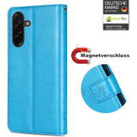Hülle für Samsung Galaxy A36/ A56 Handy Tasche Case Schutzhülle Schale Etui BF Flower  Blau