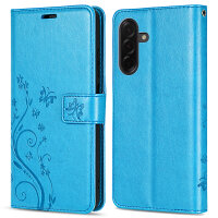 Hülle für Samsung Galaxy A36/ A56 Handy Tasche Case Schutzhülle Schale Etui BF Flower  Blau