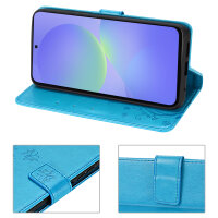 Hülle für Samsung Galaxy A36/ A56 Handy Tasche Case Schutzhülle Schale Etui BF Flower  Blau