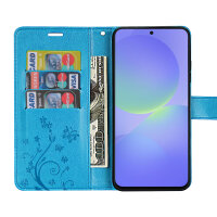 Hülle für Samsung Galaxy A36/ A56 Handy Tasche Case Schutzhülle Schale Etui BF Flower  Blau