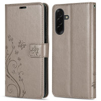 Hülle für Samsung Galaxy A36/ A56 Handy Tasche Case Schutzhülle Schale Etui BF Flower Grau