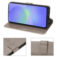 Hülle für Samsung Galaxy A36/ A56 Handy Tasche Case Schutzhülle Schale Etui BF Flower Grau