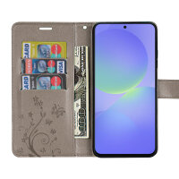 Hülle für Samsung Galaxy A36/ A56 Handy Tasche Case Schutzhülle Schale Etui BF Flower Grau