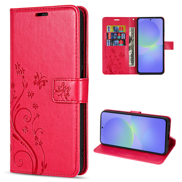 Hülle für Samsung Galaxy A36/ A56 Handy Tasche Case Schutzhülle Schale Etui BF Flower Pink